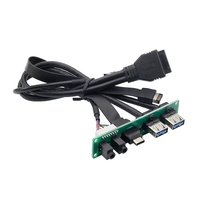 Adaptador de Cable Duradero para Placa Base de Ordenador, Panel Frontal Dual USB 3.0, Placa de Circuito PCB para Carcasa de Ordenador, Entrada de Audio y Micrófono USB 3.1