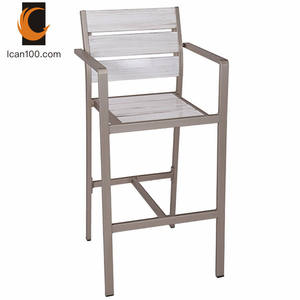 Meubles de cuisine Tabouret de bar Fournisseur de chaises Chaises de bar hautes en aluminium Tabourets de bar en bois pour l'extérieur avec dossier - Product Image 4