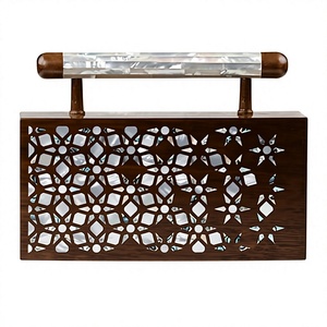 Elegante Bolso de Madera con Incrustaciones de Nácar de Primera Calidad, con Acabado Pulido Suave, para Novias, Recepciones de Boda, Festivales - Product Image 1
