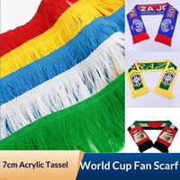 Bordure en dentelle à franges duveteuses de 7 cm pour écharpe de supporter de football, accessoire de décoration de vêtement, extra-dense, fabriqué en Chine, en stock