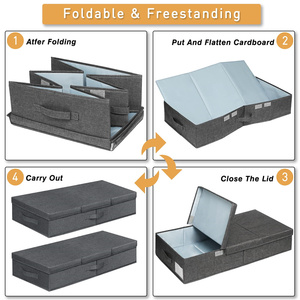 The Bed <b>Storage</b> Containers 6 Inch High 2 Pack Flat <b>Storage</b> Bins With Lids, Large <b>Clothes</b> <b>Storage</b> Sturdy Structure - Product Image 4