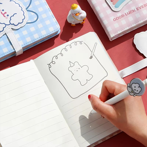 Alta calidad patrón personalizado Tapa dura Linda cubierta de dibujos animados DIY cuaderno diario a granel venta al por mayor papelería conjunto de regalo - Product Image 5