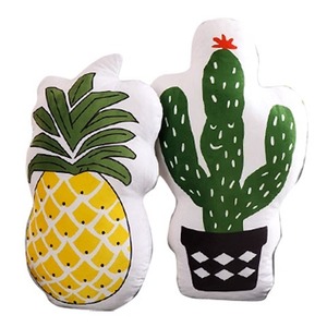 Pineapple And Cactus Throw <b>Pillows</b> Plush Decorative Cushions For <b>Sofa</b> Living Room Office Car Seat Plant Pattern 100% Polyester - Product Image 5