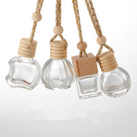 Flacon de parfum pour voiture en verre transparent personnalisable de haute qualité, 5 ml, vide, à suspendre, pour voitures