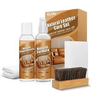 patent Natural leather cleaning kit 100ml leather cleaner 100ml leather conditioner with cloth, soft brush and sponge in color