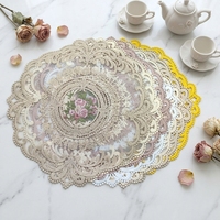 Napperons brodés en maille tissée pour mariage, tapis de café personnalisé, tapis de vase, fond de photographie, sous-verre en tissu dentelle