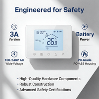 Termostato para Caldera de Gas, Fabricante OEM ODM, Controlador de Temperatura Digital Programable a Batería, 5A 220V, Termostato de Fábrica