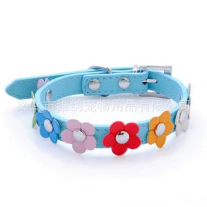 Collier de chien à fleurs multicolores avec motifs personnalisés Laisse de chat de style mignon Fournitures pour animaux de compagnie en gros - Product Image 3