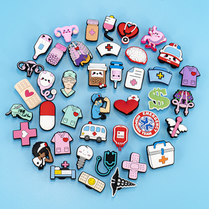 Abalorios <span class=keywords><strong>de</strong></span> PVC para Zapatos con Diseño <span class=keywords><strong>de</strong></span> Concienciación sobre el Cáncer <span class=keywords><strong>de</strong></span> <span class=keywords><strong>Mama</strong></span>, Lazos Rosados Personalizados, Accesorios <span class=keywords><strong>de</strong></span> Apoyo Médico para Enfermeras y Doctores - Product Image 2