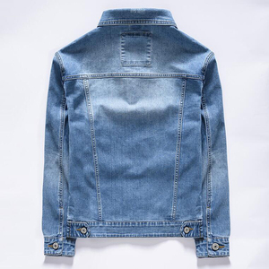 Veste en jean bleu <span class=keywords><strong>vintage</strong></span> pour <span class=keywords><strong>homme</strong></span>, <span class=keywords><strong>style</strong></span> classique, nouvelle collection printemps-automne, en coton extensible, veste décontractée en jean, vêtements de marque pour <span class=keywords><strong>homme</strong></span> - Product Image 5