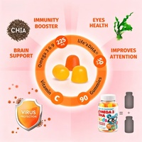 Complément alimentaire pour enfants à base d'huile de poisson DHA Omega 3 entièrement naturel, marque propre WELLBODY OEM/ODM, gommes DHA Omega 3 pour enfants