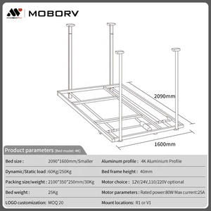 MOBORV Pieza de Aluminio Hecha a Medida para Autocaravana, Kits de Conversión para RV, Caravana, Coche, Cámper, Furgoneta, Sistema de Elevación de Cama RV - Product Image 3