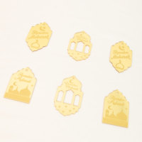 Ramadan Mubarak Kuchendekoration Goldene Acryl-Moschee-Laternen-Form Ramadan Mubarak Cupcake-Topper für Ramadan-Kuchendekoration