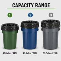 Sacs poubelles noirs d'usine OEM, 40 microns, haute résistance, pour déchets commerciaux, impression personnalisée