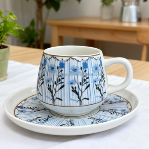 <span class=keywords><strong>ราคา</strong></span>ขายส่งจากโรงงาน ชุดถ้วยกาแฟพร้อมจานรองลายดอกไม้ ยี่ห้อ GRACE รุ่น YDY-C603 ทำจากพอร์ซเลนสีขาว คุณภาพดี เป็นมิตรต่อสิ่งแวดล้อม - Product Image 5