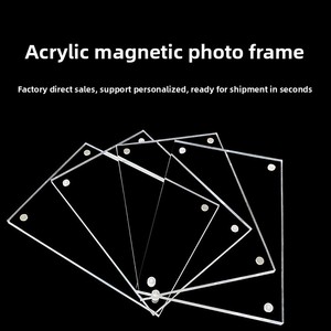 Cadre photo magnétique en acrylique 6 pouces, aimant puissant, fixation murale, facile à nettoyer, double face, transparent, support d'affichage de prix - Product Image 5