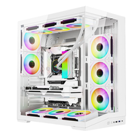 Caja de PC ATX de Vidrio Templado, Placa de Conexión Trasera, Fuente de Alimentación Lateral, GPU de 430 mm, Refrigeración Líquida de 360 mm, 7 Ranuras