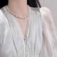 Collier tressé de haute qualité avec perles d'eau douce naturelles presque rondes de couleurs mélangées et fermoir cœur en coquillage naturel, bijou élégant