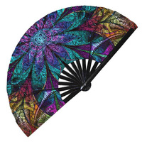 Vente en gros de éventails portables durables de couleur unie, imprimés avec logo personnalisé, pour la danse en ligne, la danse au sol et les fournitures de fête
