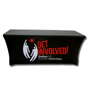 Logotipo personalizado impreso publicidad plegable y sin arrugas lavable cubierta ajustada camino de mesa cubiertas de mesa estiradas - Product Image 6