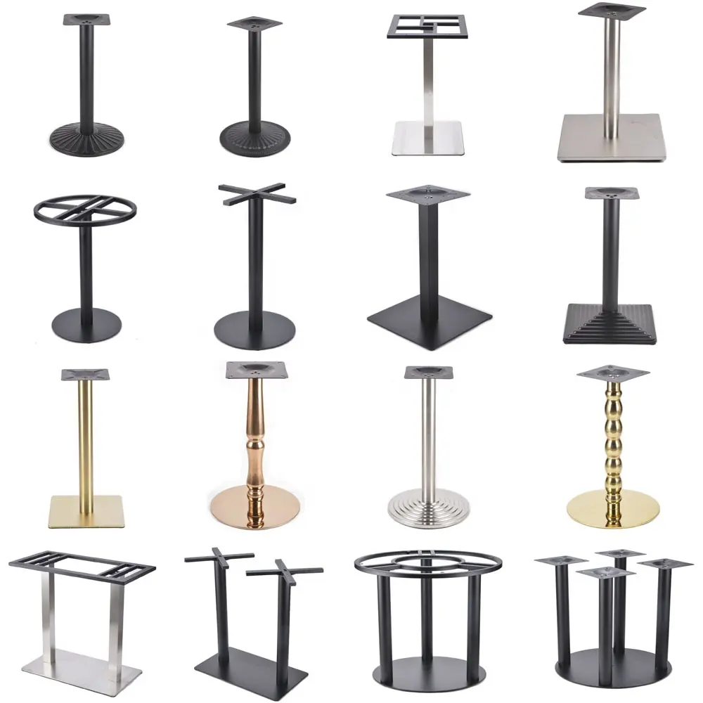 Iron Cast Table Legs Custom Wholesale Pedestal Furniture Legs Adjustable Cast Iron Stainless Steel Coffee Dining Bar Metal Table Base