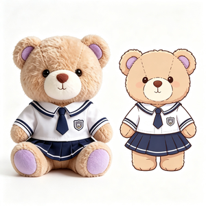 Orsacchiotto di Peluche all'Ingrosso con Uniforme Scolastica da <span class=keywords><strong>Marinaio</strong></span>, Morbido Pupazzo Imbottito Personalizzato - Product Image 2