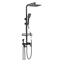 Nouvelle Douche Complète 4 Fonctions en Laiton Noir Mat Haute Pression Effet Pluie pour Salle de Bain 2026