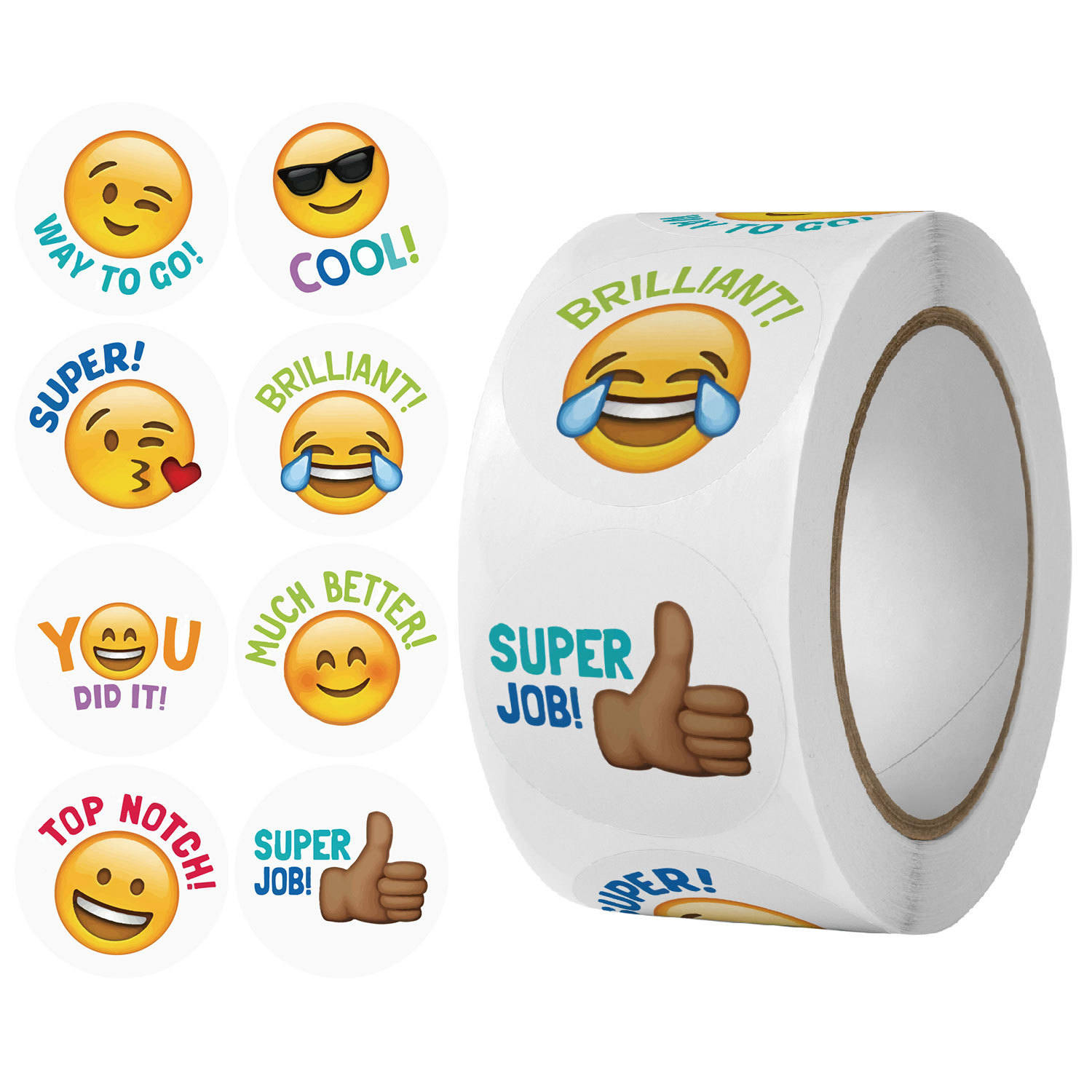 Лимон счастливый и веселый Emoj смайлики наклейки рулон 1-Дюймовые клейкие наклейки для лица 500 шт. планшет, телефон, автомобиль мотоцикл велосипед