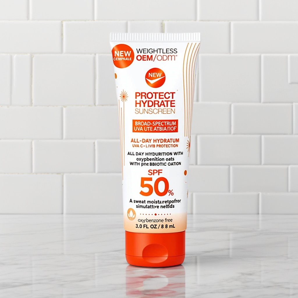 Солнцезащитный крем SPF 50 для лица с оксидом цинка и диоксидом титана для чувствительной кожи с гиалуроновой кислотой ниацинамид