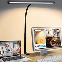 Lampe de bureau LED 12w contrôle tactile luminosité réglable col de cygne pince d'architecte avec adaptateur USB lampe