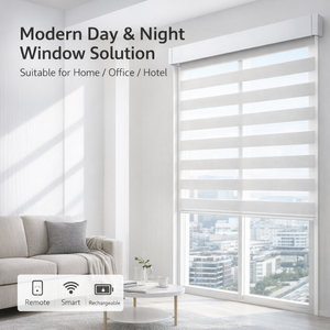 Persianas Zebra Motorizadas Inteligentes para Ventanas, Opacas, Día y Noche, Inalámbricas, Enrollables, Eléctricas, Tamaño Personalizado - Product Image 2
