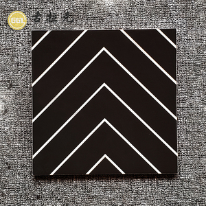 Azulejo mosaico de porcelana cuadrado <span class=keywords><strong>con</strong></span> patrón de línea blanca y negra - Product Image 2