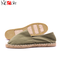 Espadrilles Nicecin en chanvre naturel de couleur unie, impression personnalisée sur les espadrilles
