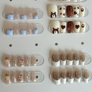 Fabricante bajo precio arte de <span class=keywords><strong>uñas</strong></span> 10 piezas 3D hecho a mano <span class=keywords><strong>uñas</strong></span> de Punta francesa elegante perla ataúd <span class=keywords><strong>uñas</strong></span> artificiales prensa en las <span class=keywords><strong>uñas</strong></span> - Product Image 3
