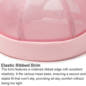 Novedad de verano, sombrero de Hip Hop ajustable de Color sólido de malla transpirable de poliéster 100% para mujeres y hombres, moda Lisa Sin borde BSCI - Product Image 3
