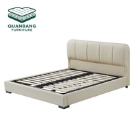Meubles de chambre à coucher sur mesure, lit king size en bois massif, lit rembourré en cuir, lit moderne de luxe, lit double en bois pour maison, villa