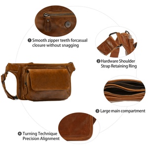 <span class=keywords><strong>Riñonera</strong></span> cruzada Retro para <span class=keywords><strong>hombre</strong></span>, bolsa <span class=keywords><strong>de</strong></span> cuero genuino con cremallera, geométrica personalizada para Casual para <span class=keywords><strong>Amazon</strong></span> Commuting - Product Image 5