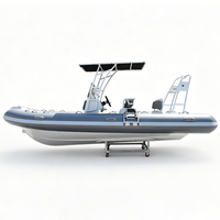 Bateau pneumatique semi-rigide (RIB) personnalisé de 5,80 m (19 pieds) avec coque en aluminium, certifié CE, en PVC Hypalon de haute qualité