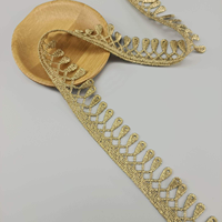 Vente chaude De Luxe Brodé Or Dentelle Métallique Dentelle Ruban pour Vêtements Jupe Décoration Accessoires BJDB83
