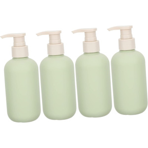 Bouteille cosmétique cylindrique en plastique vert HDPE, pompe à eau, shampooing, lotion, vaporisateur, gel douche, 200/260/300/400/500ML - Product Image 1