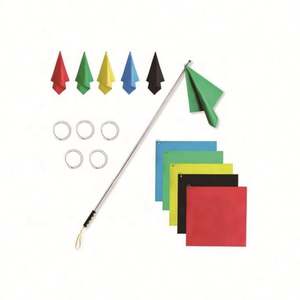 Nouveau 2025 Drapeau de guide équestre d'entraînement en tissu polyester avec logo personnalisé, mât télescopique rétractable et crochet - Product Image 1