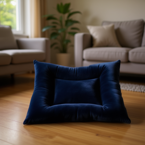 Tappetino per Cani in Velluto Cristallo Blu Scuro con Base Antiscivolo per Letti per Animali - Product Image 3