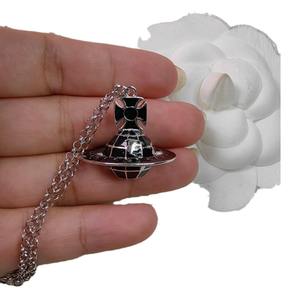 Collier Pendentif Femme Série Galilée, Strass Globe Saturne, Chaîne Bambou, Style Célébrité Internet Empress Dowager - Product Image 5