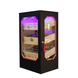 With the lights cigar box cabinet type wooden electrical cigar humidor cabinet