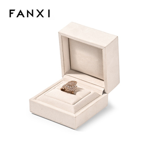 FANXI Custom High End Wedding Black Ring Suede Diamond Ring <b>Earring</b> Jewelry <b>Gift</b> <b>Box</b> - Product Image 1