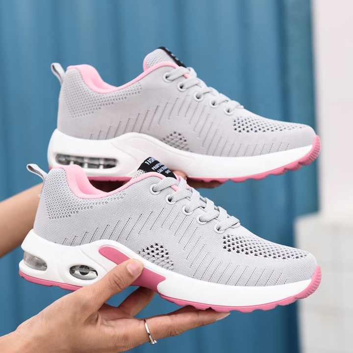 Women Platform Sneakers 2023 Red Height Increasing Sport Casual Running Shoes Femme Spring Mesh Walking Shoes Feminino Zapatos