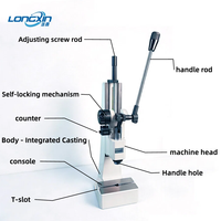 Machine de poinçonnage manuelle multifonctionnelle avec structure autobloquante et compteur intégré pour le formage de barquettes en aluminium