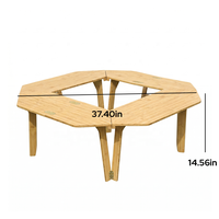 Table pliante portable en bambou pour foyer extérieur, camping, barbecue, pique-nique, terrasse et réceptions dans la cour