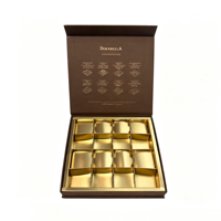 Hersteller Maßgefertigte Quadratische Harte Luxus-Geschenkbox mit Goldfolien-Logo für Schokolade und Produkte