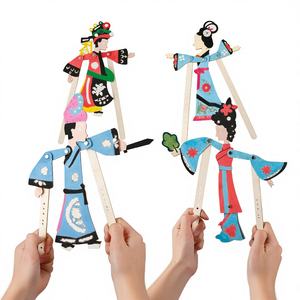 Théâtre <span class=keywords><strong>de</strong></span> <span class=keywords><strong>marionnettes</strong></span> en bois DIY pour enfants, kit d'assemblage artisanal <span class=keywords><strong>de</strong></span> culture traditionnelle pour la maternelle - Product Image 1
